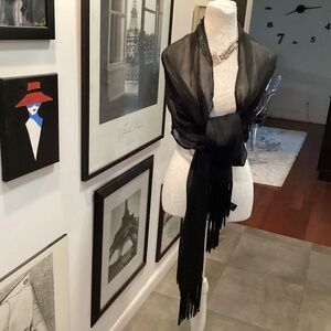 Crazy Horse Vintage Scarf Black  MESH LIKE MATERIAL. UNIQUE